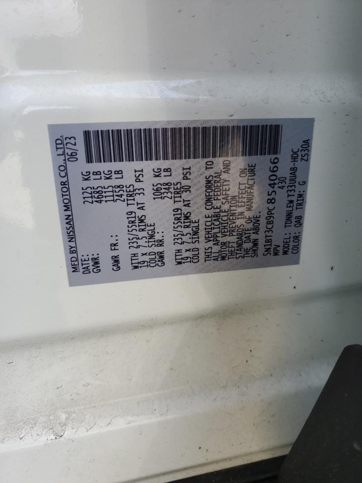 2023 NISSAN ROGUE SL VIN:5N1BT3CB9PC854066