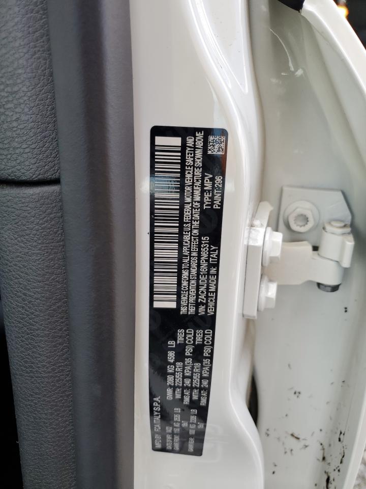 2022 JEEP RENEGADE ALTITUDE VIN:ZACNJDE16NPN65315