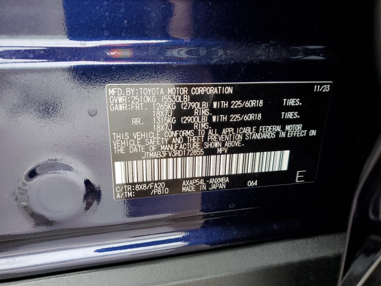 2024 TOYOTA RAV4 PRIME SE VIN:JTMAB3FV3RD172855