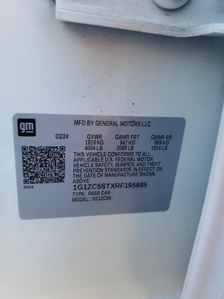 2024 CHEVROLET MALIBU LS VIN:1G1ZC5STXRF195885