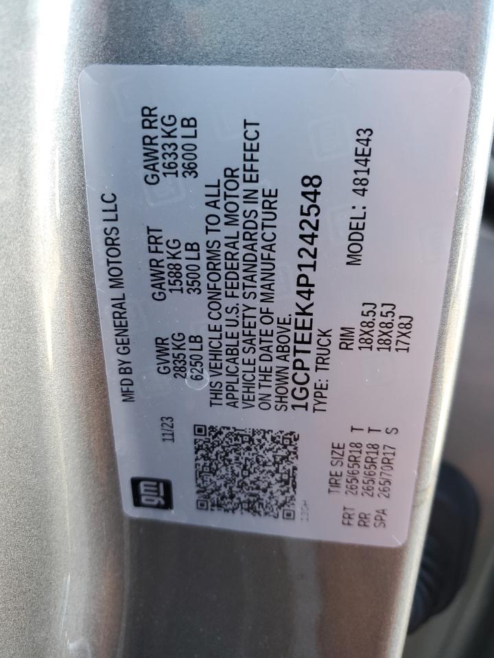 2023 CHEVROLET COLORADO TRAIL BOSS VIN:1GCPTEEK4P1242548