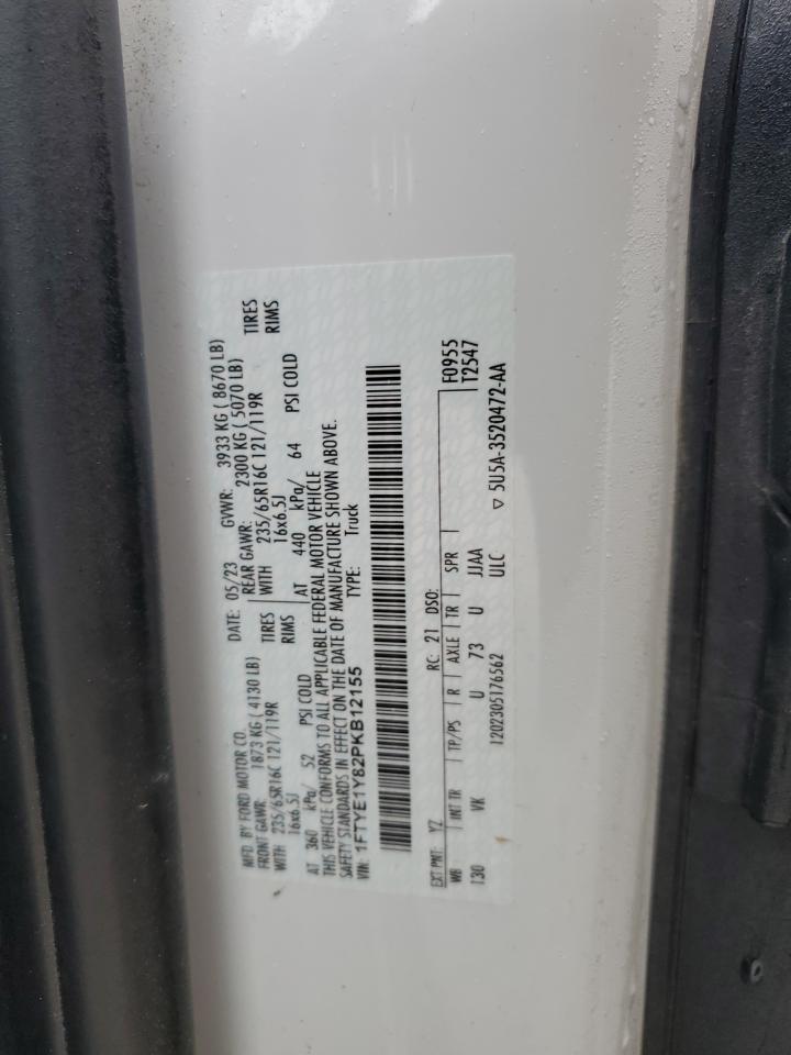 2023 FORD TRANSIT T-150 VIN:1FTYE1Y82PKB12155