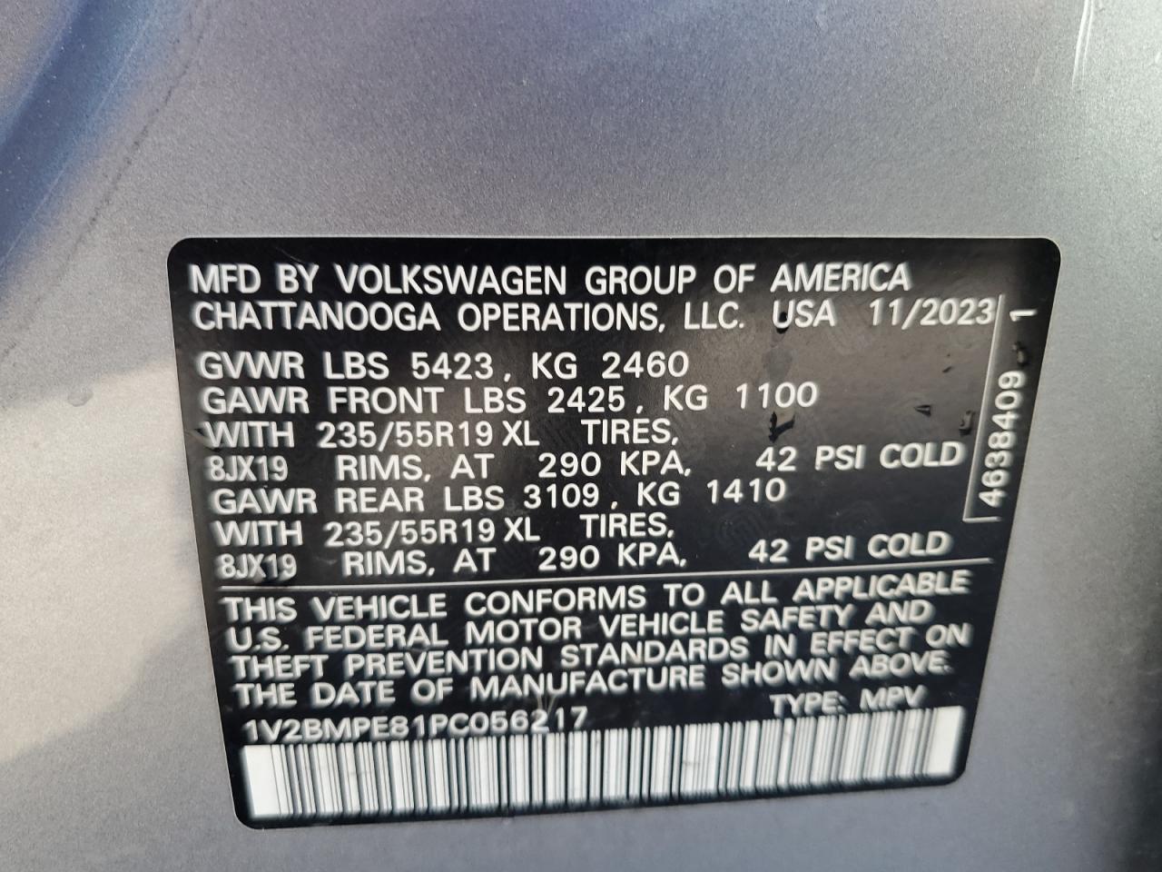 2023 VOLKSWAGEN ID.4 VIN:1V2BMPE81PC056217