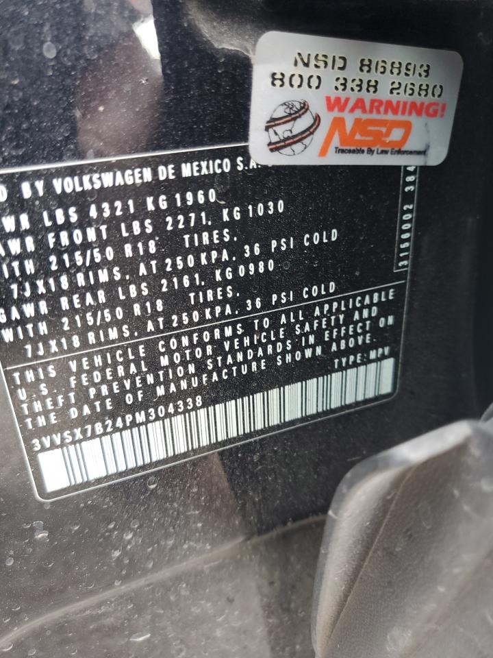 2023 VOLKSWAGEN TAOS SE VIN:3VVSX7B24PM304338
