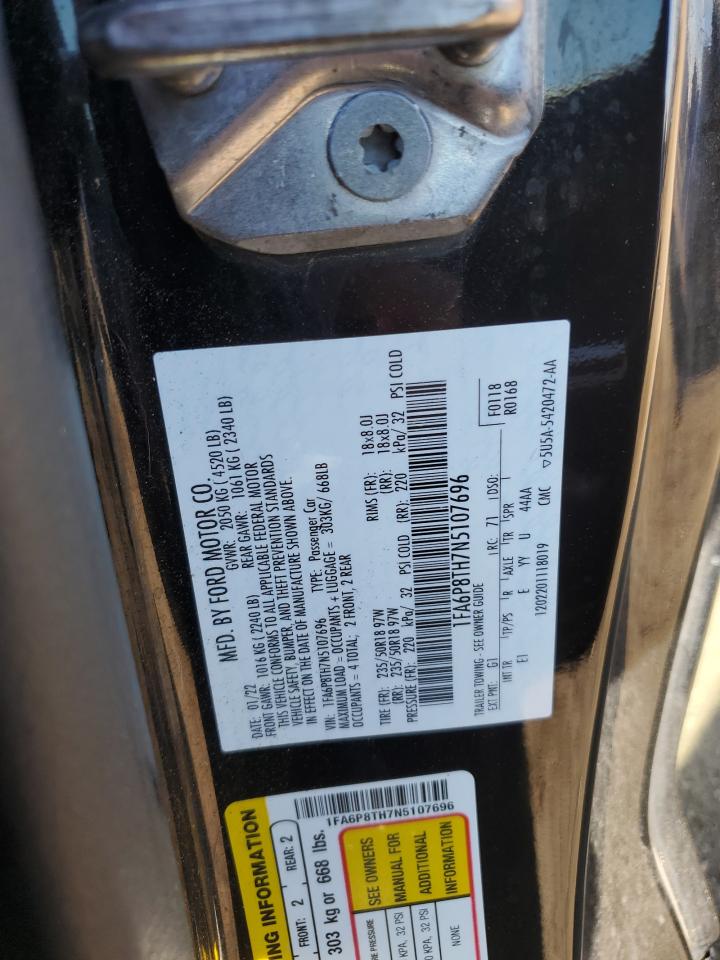 2022 FORD MUSTANG VIN:1FA6P8TH7N5107696