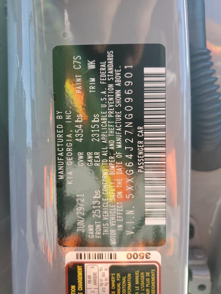 2022 KIA K5 GT LINE VIN:5XXG64J27NG096901