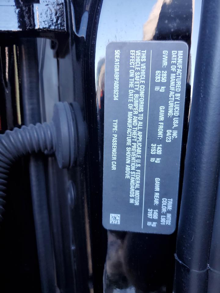 2023 LUCID MOTORS AIR GRAND TOURING VIN:50EA1GBA9PA006234