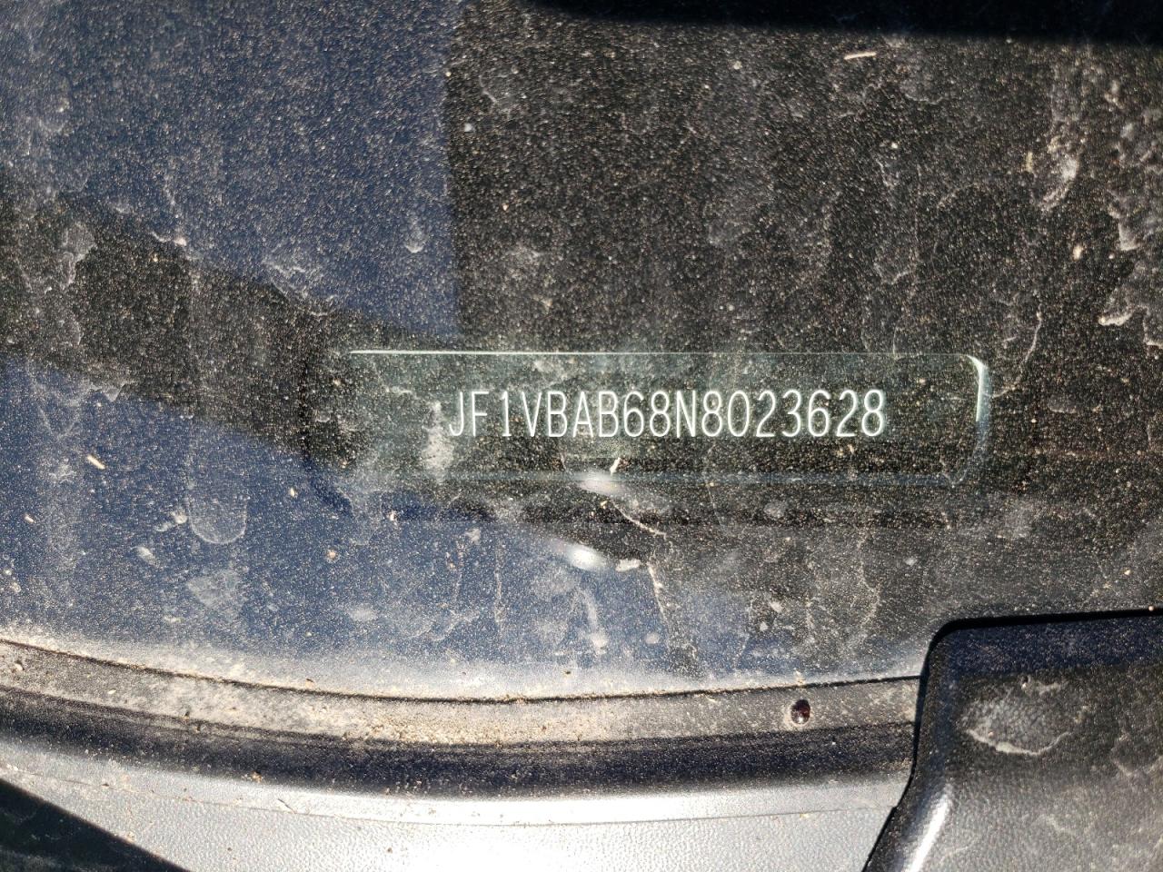 2022 SUBARU WRX VIN:JF1VBAB68N8023628