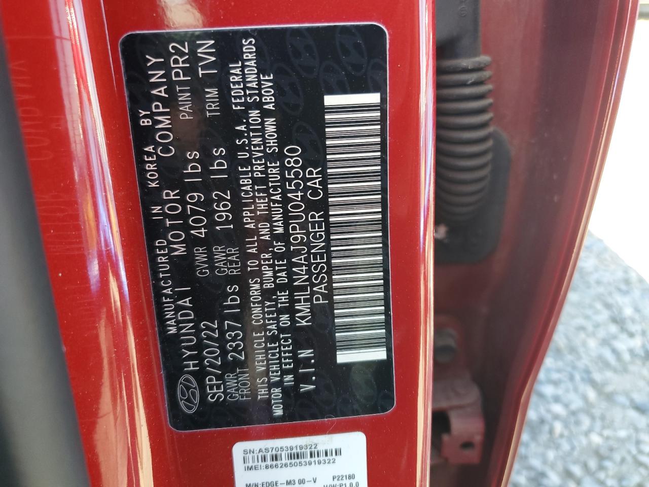 2023 HYUNDAI ELANTRA LIMITED VIN:KMHLN4AJ9PU045580