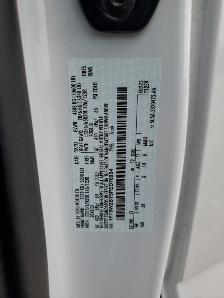 2023 FORD F250 SUPER DUTY VIN:1FT8W2BT5PED76954