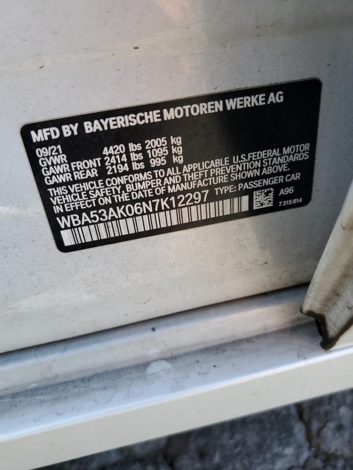 2022 BMW 228I VIN:WBA53AK06N7K12297