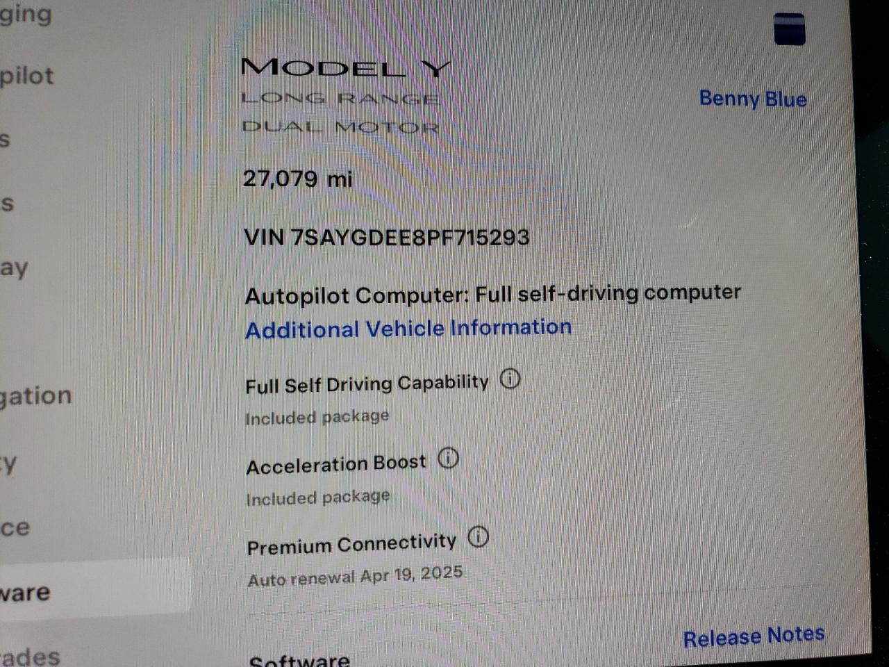 2023 TESLA MODEL Y VIN:7SAYGDEE8PF715293