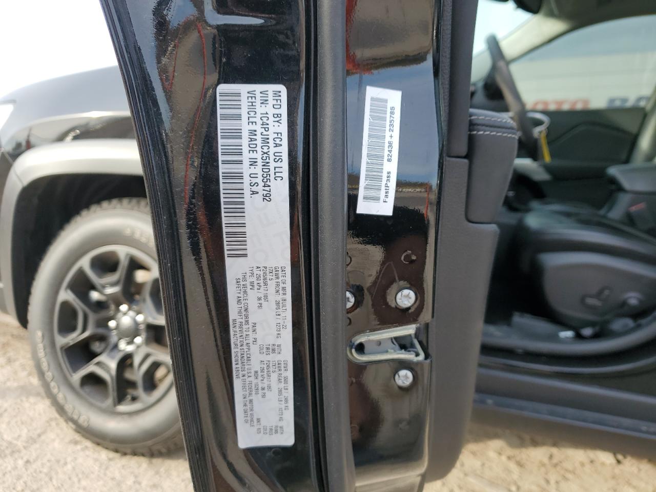 2022 JEEP CHEROKEE LATITUDE VIN:1C4PJMCX5ND554792