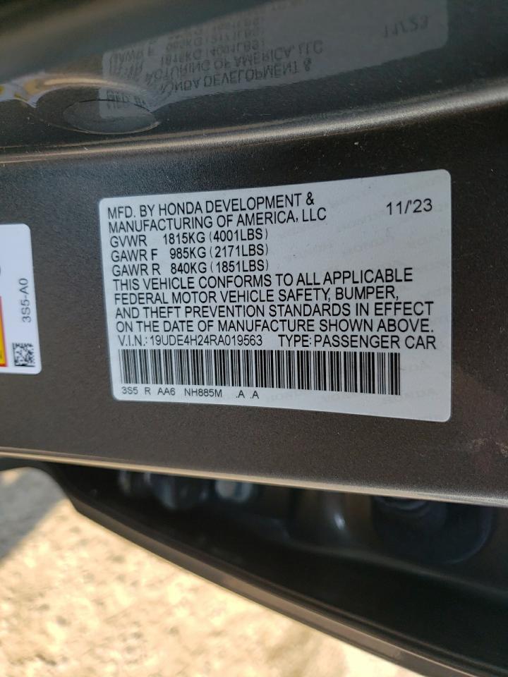 2024 ACURA INTEGRA VIN:19UDE4H24RA019563