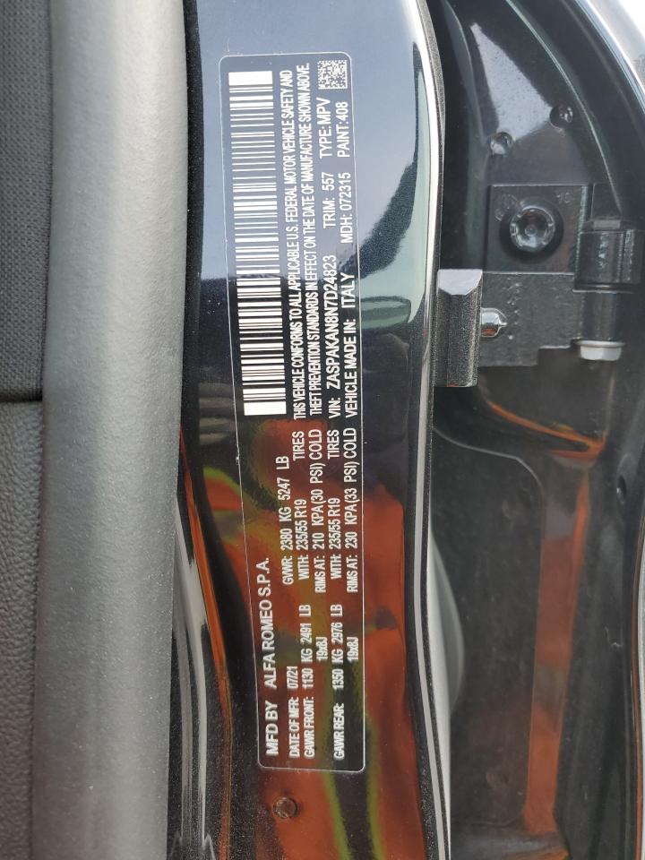 2022 ALFA ROMEO STELVIO VIN:ZASPAKAN8N7D24823