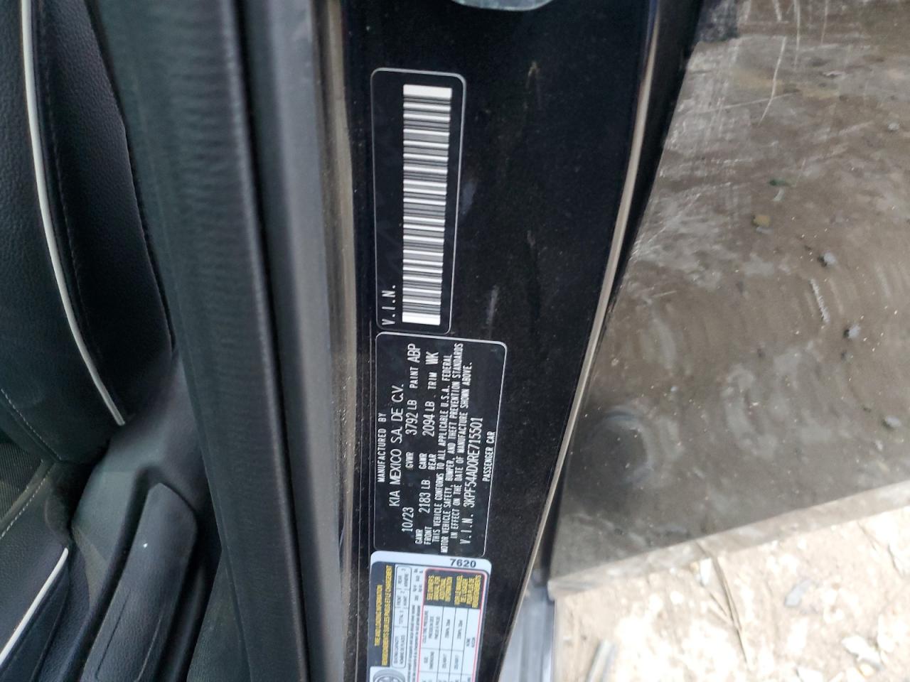 2024 KIA FORTE GT LINE VIN:3KPF54AD0RE715501