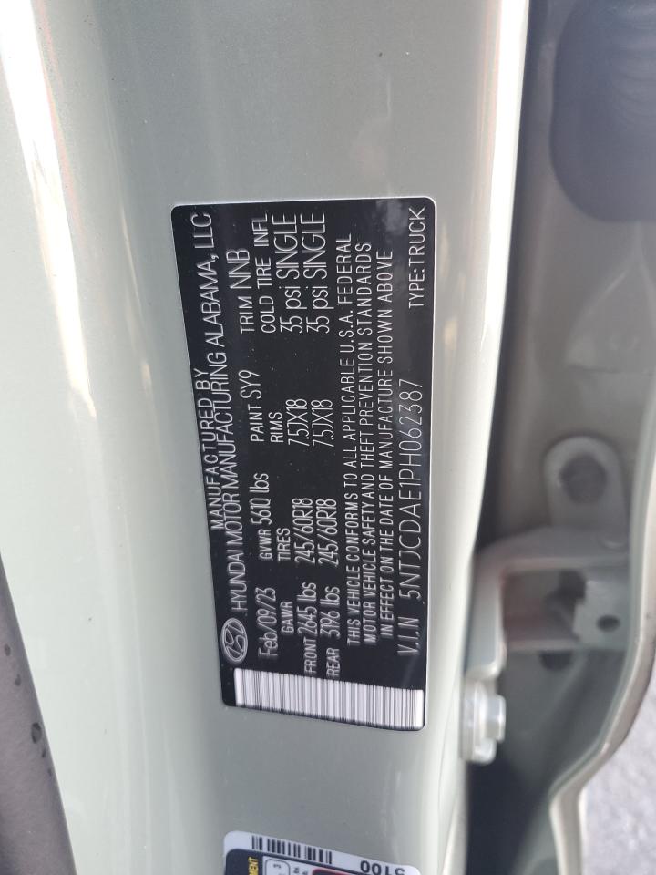 2023 HYUNDAI SANTA CRUZ SEL VIN:5NTJCDAE1PH062387