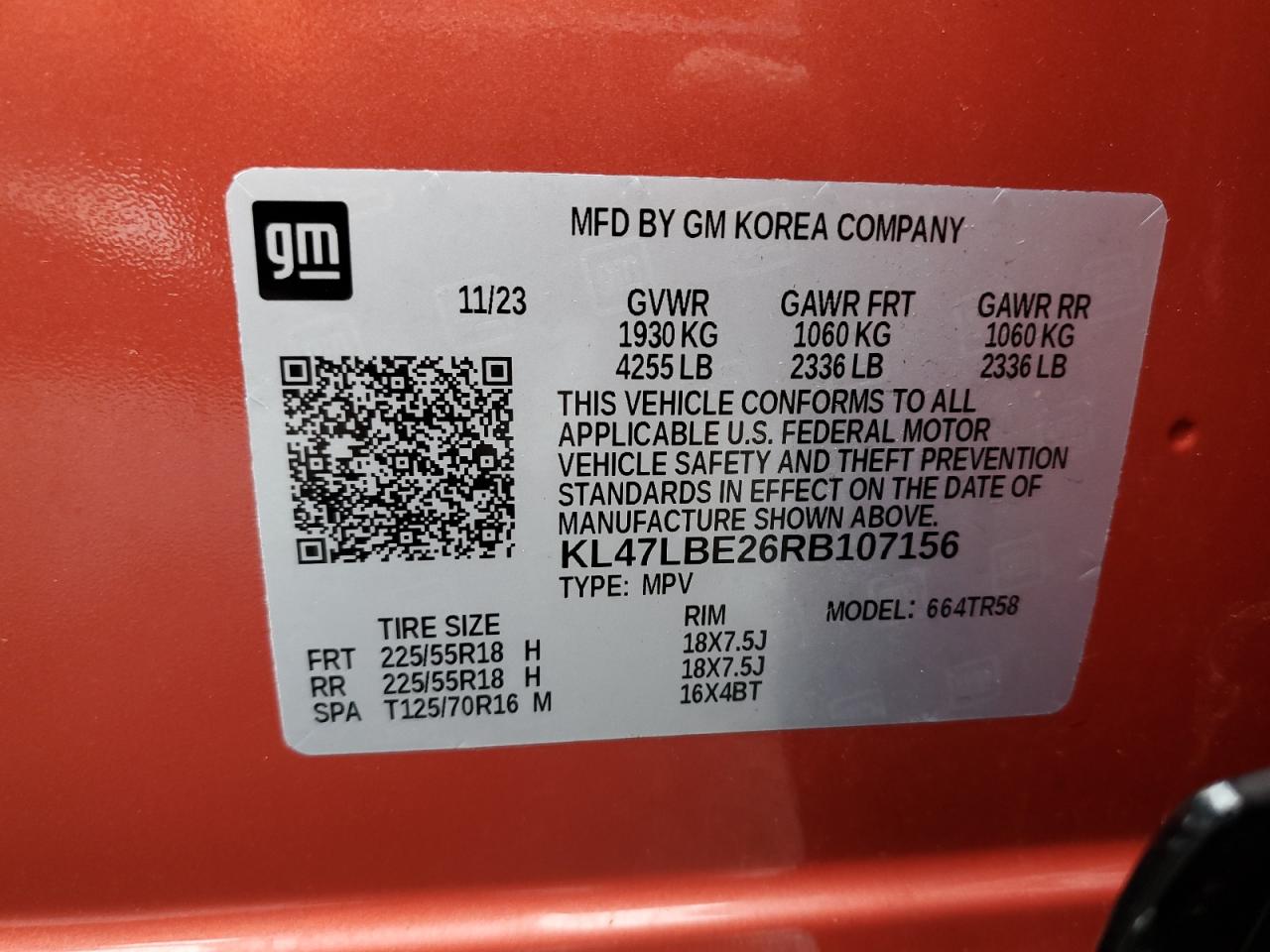 2024 BUICK ENVISTA SPORT TOURING VIN:KL47LBE26RB107156