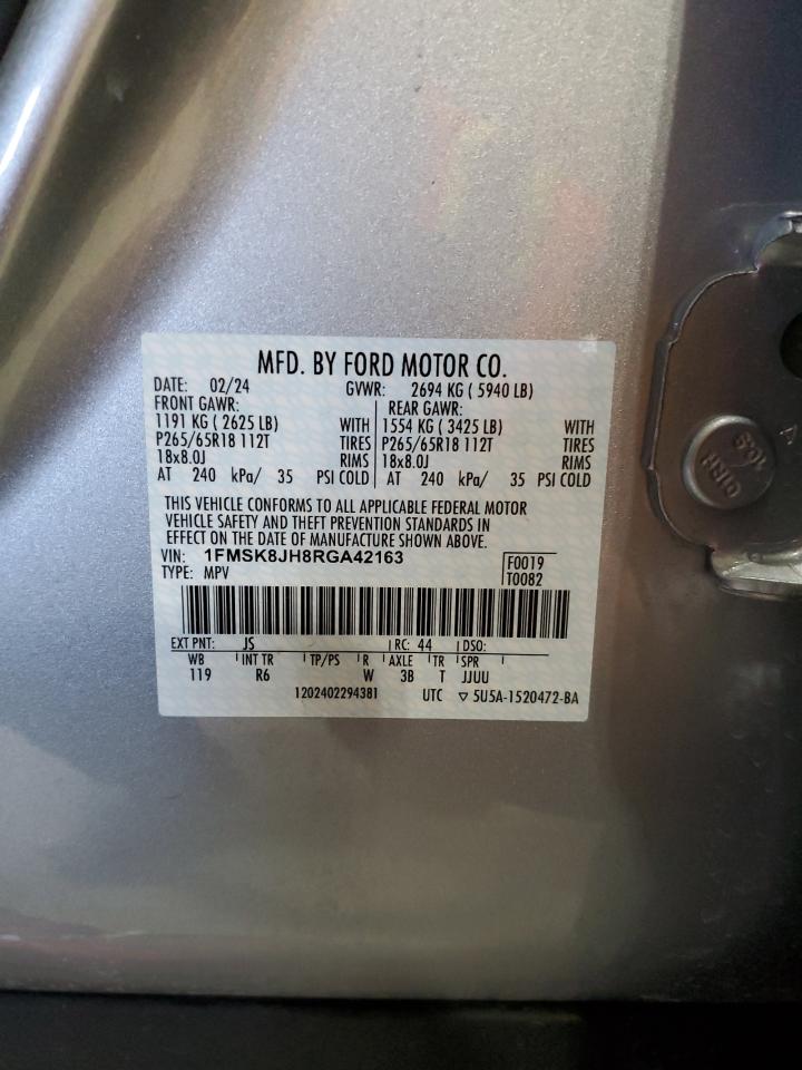 2024 FORD EXPLORER TIMBERLINE VIN:1FMSK8JH8RGA42163