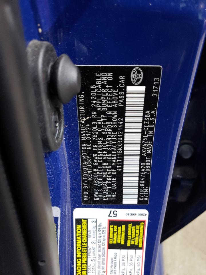 2024 TOYOTA CAMRY SE NIGHT SHADE VIN:4T1T11BKXRU121442