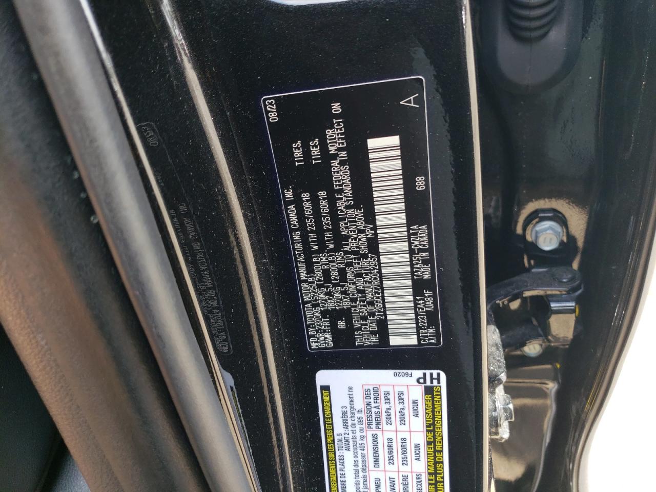 2024 LEXUS NX 350 PREMIUM VIN:2T2GGCEZ7RC042957