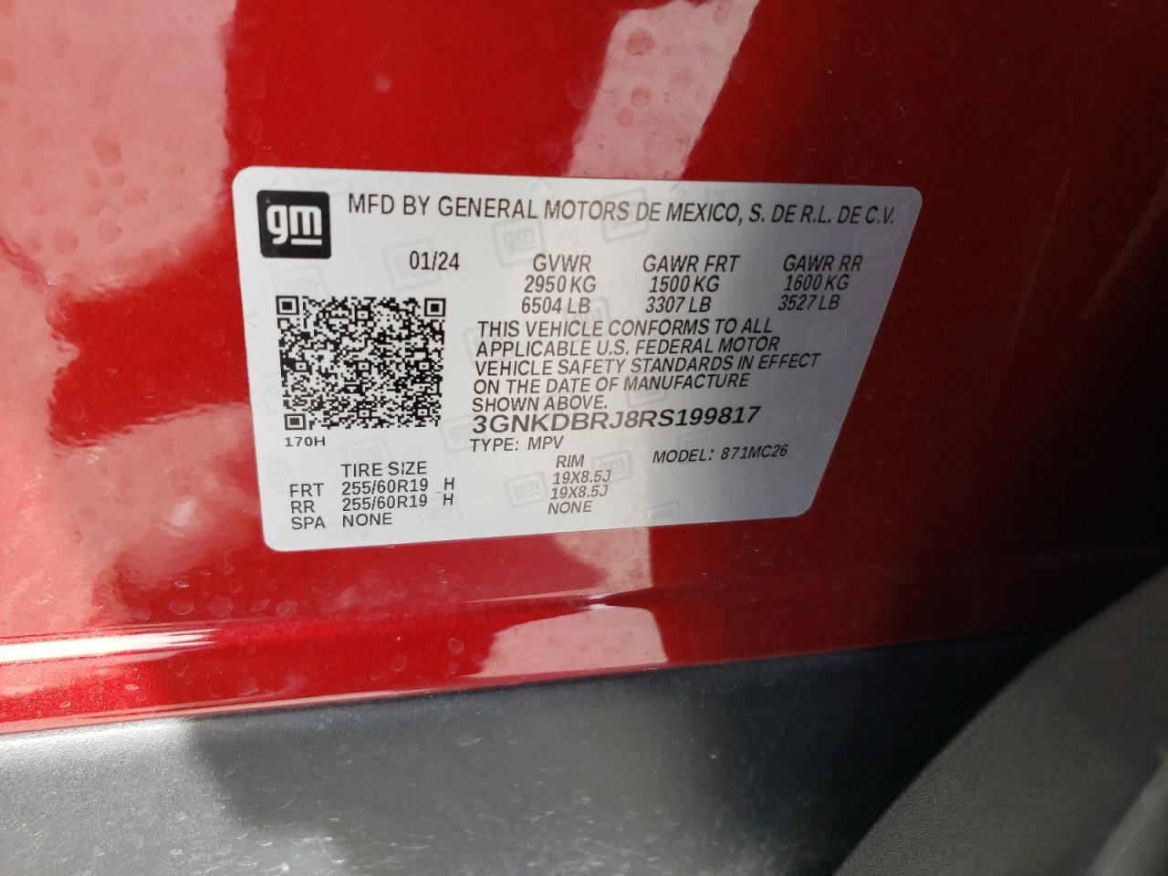 2024 CHEVROLET BLAZER 2LT VIN:3GNKDBRJ8RS199817