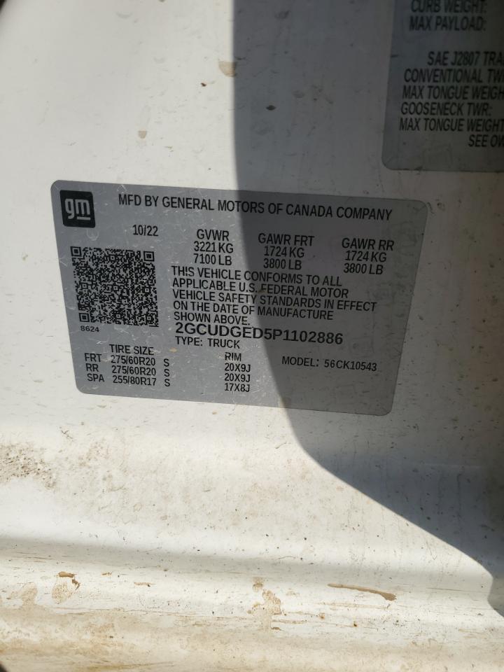 2023 CHEVROLET SILVERADO K1500 LTZ VIN:2GCUDGED5P1102886