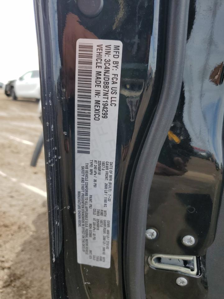 2022 JEEP COMPASS LATITUDE VIN:3C4NJDBB7NT194299