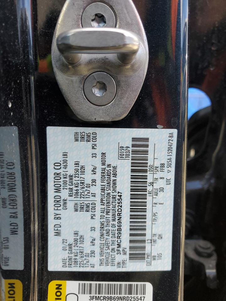 2022 FORD BRONCO SPORT BIG BEND VIN:3FMCR9B69NRD25547