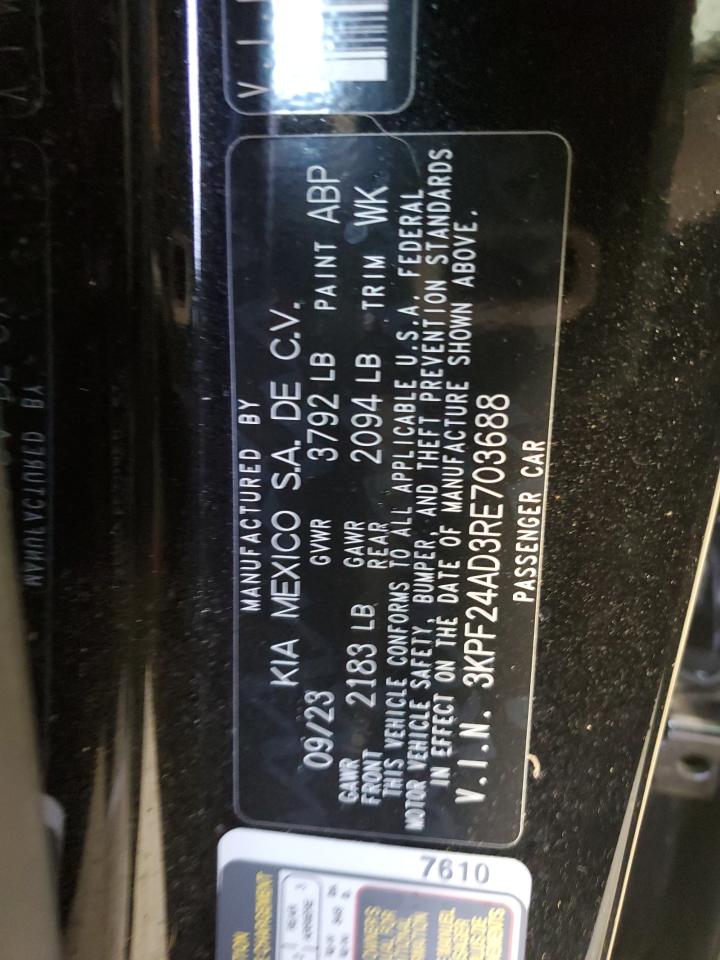 2024 KIA FORTE LX VIN:3KPF24AD3RE703688