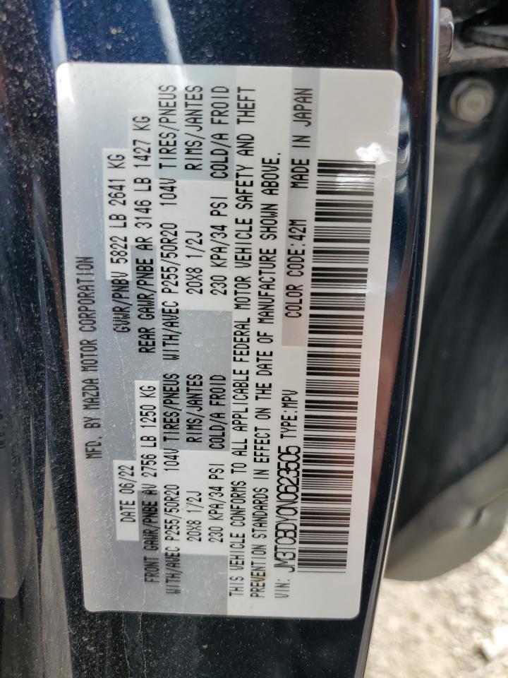 2022 MAZDA CX-9 GRAND TOURING VIN:JM3TCBDY0N0623505