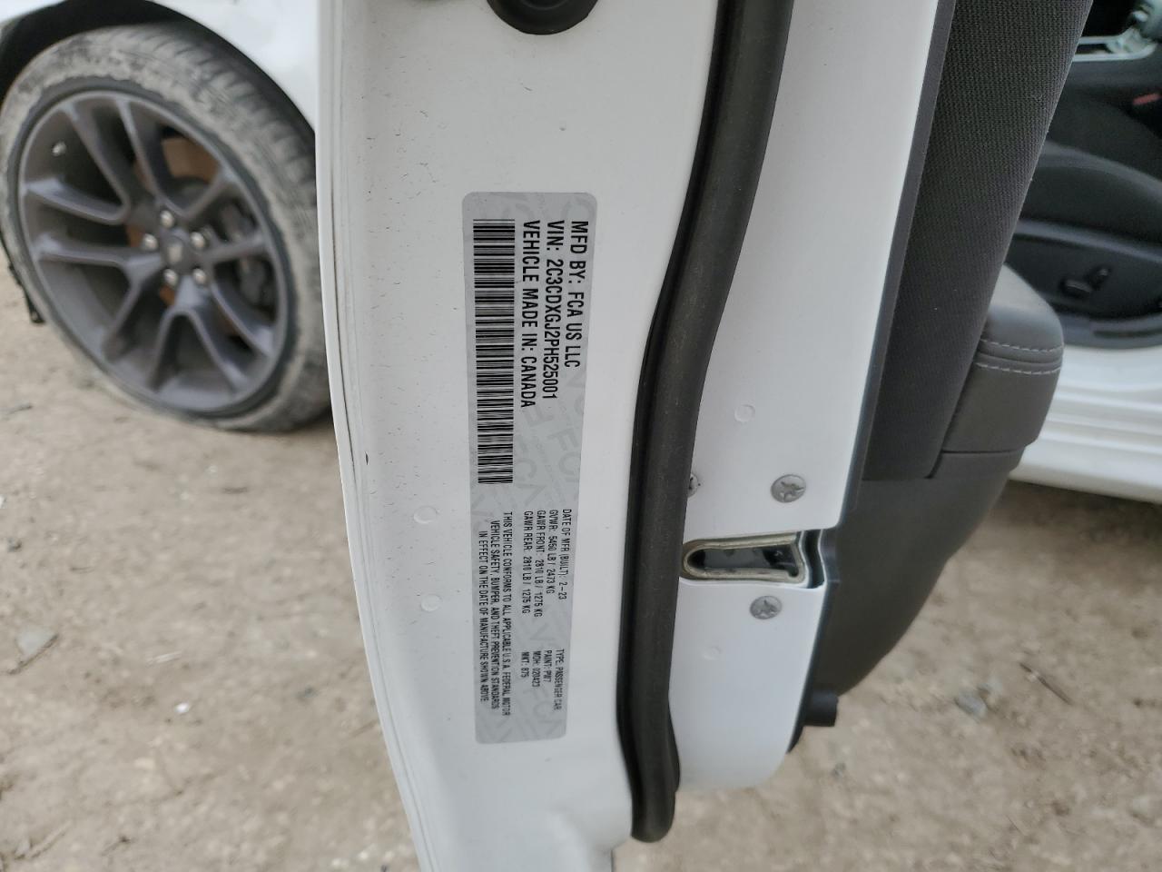 2023 DODGE CHARGER SCAT PACK VIN:2C3CDXGJ2PH525001