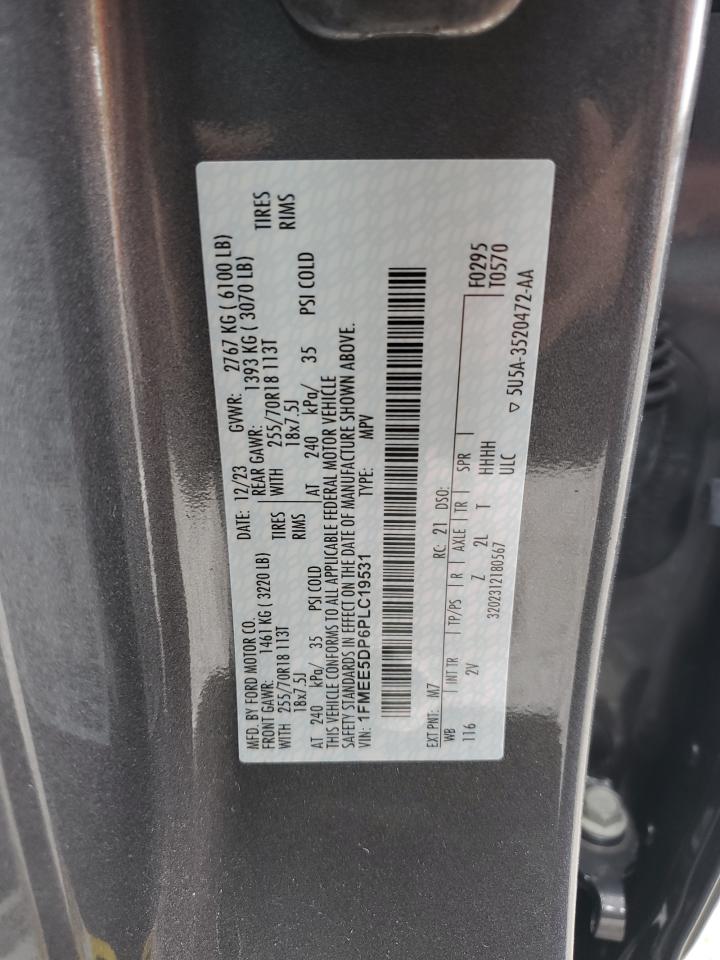 2023 FORD BRONCO BASE VIN:1FMEE5DP6PLC19531