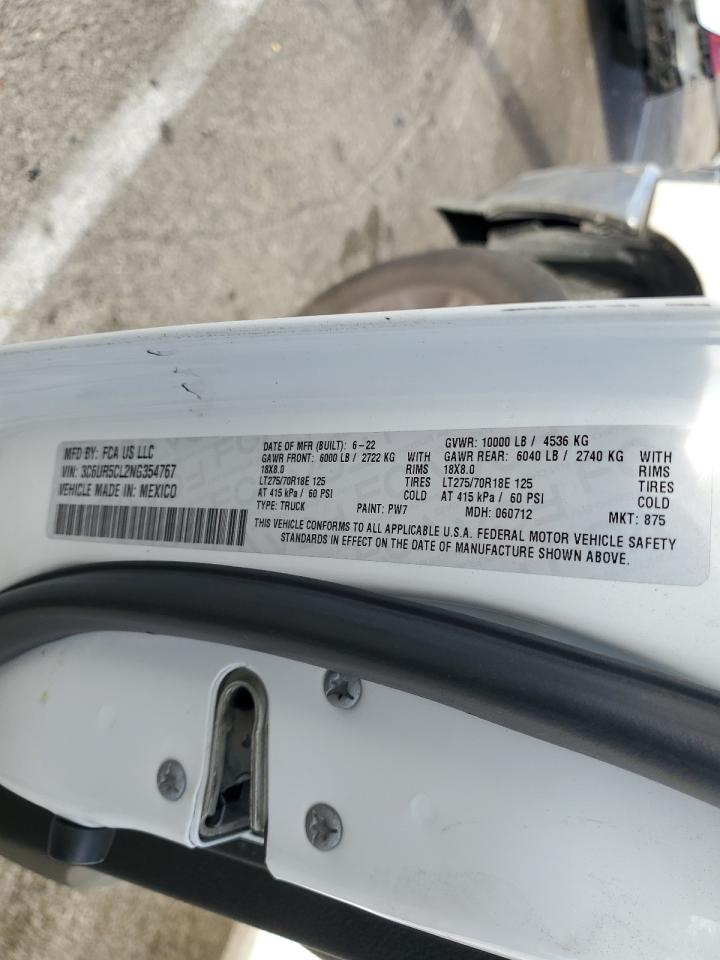 2022 RAM 2500 TRADESMAN VIN:3C6UR5CL2NG354767