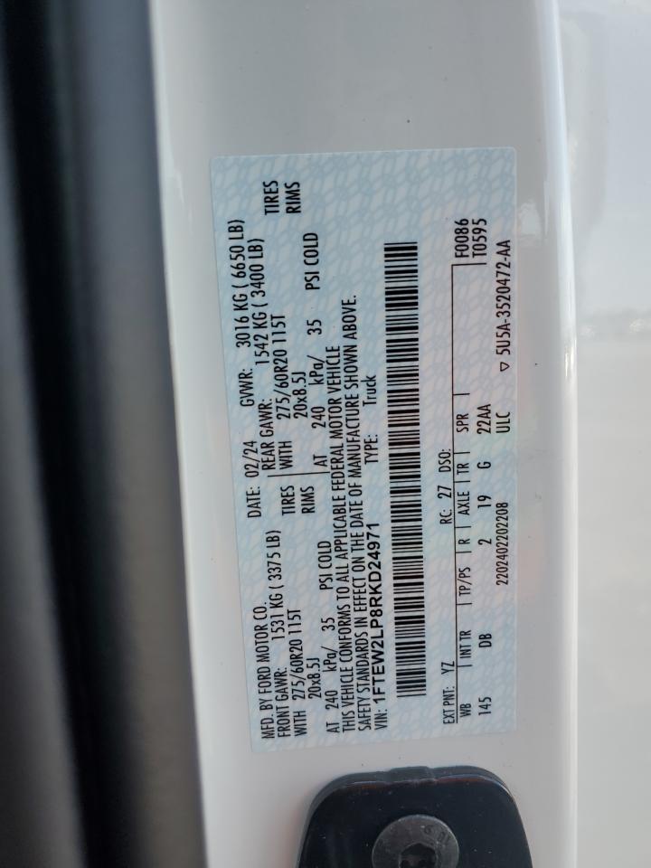 2024 FORD F150 STX VIN:1FTEW2LP8RKD24971