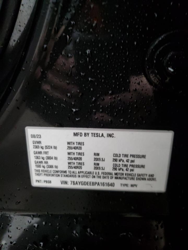 2023 TESLA MODEL Y VIN:7SAYGDEE8PA161640