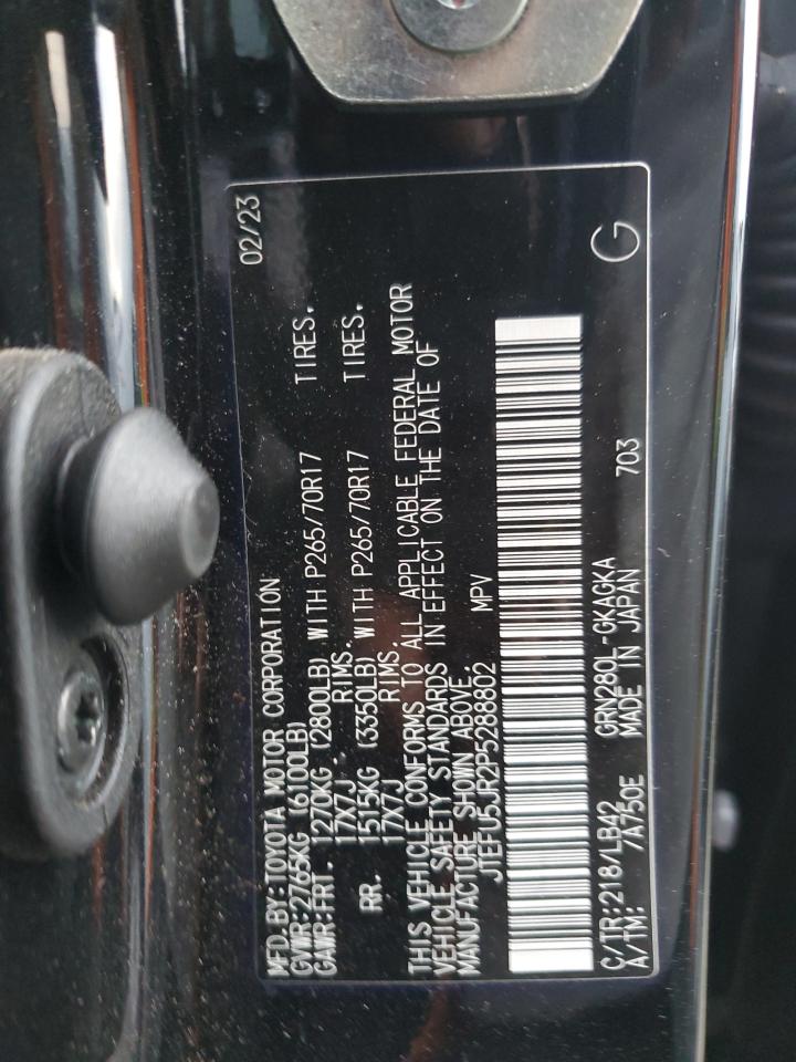 2023 TOYOTA 4RUNNER SR5 VIN:JTEFU5JR2P5288802