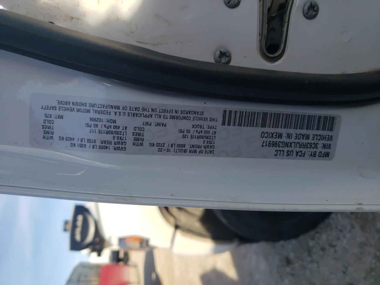 2022 RAM 3500 LARAMIE VIN:3C63RRJLXNG396917