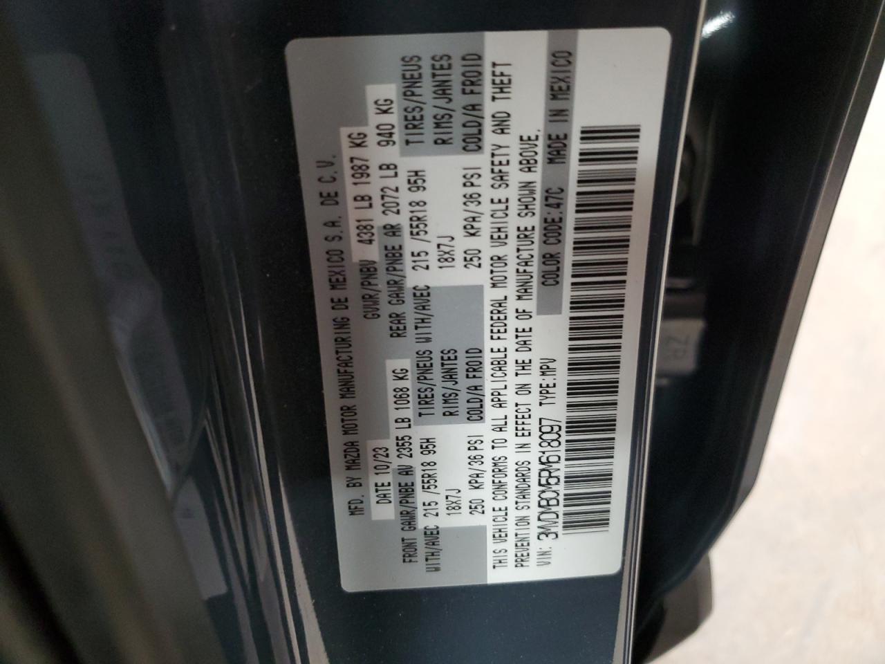 2024 MAZDA CX-30 PREFERRED VIN:3MVDMBCM5RM618097