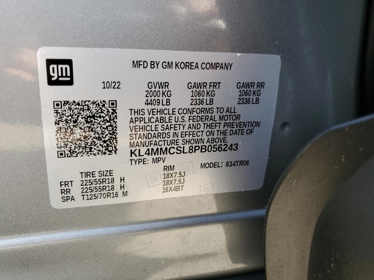 2023 BUICK ENCORE GX PREFERRED VIN:KL4MMCSL8PB056243