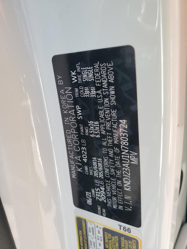 2022 KIA SOUL LX VIN:KNDJ23AU1N7803724