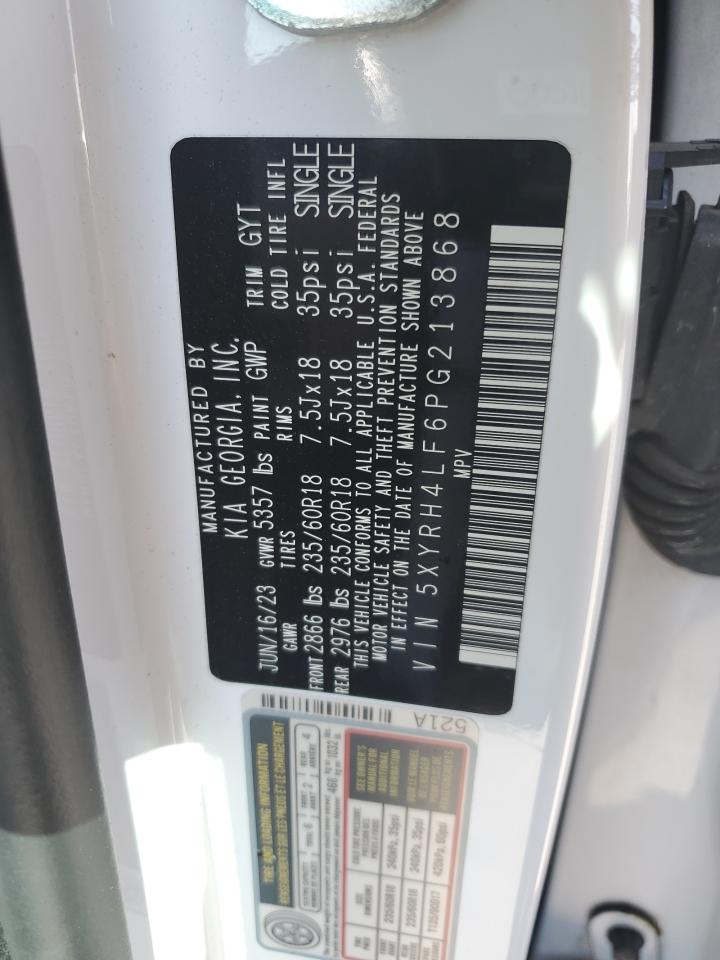 2023 KIA SORENTO EX VIN:5XYRH4LF6PG213868