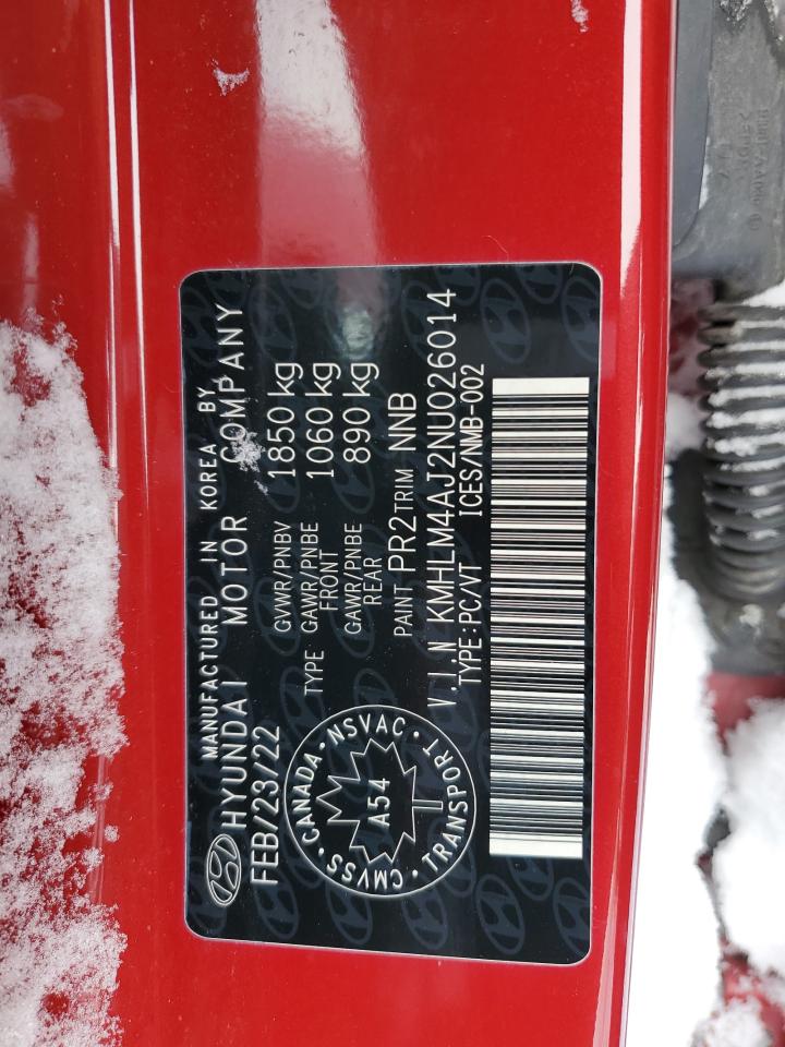 2022 HYUNDAI ELANTRA BLUE VIN:KMHLM4AJ2NU026014