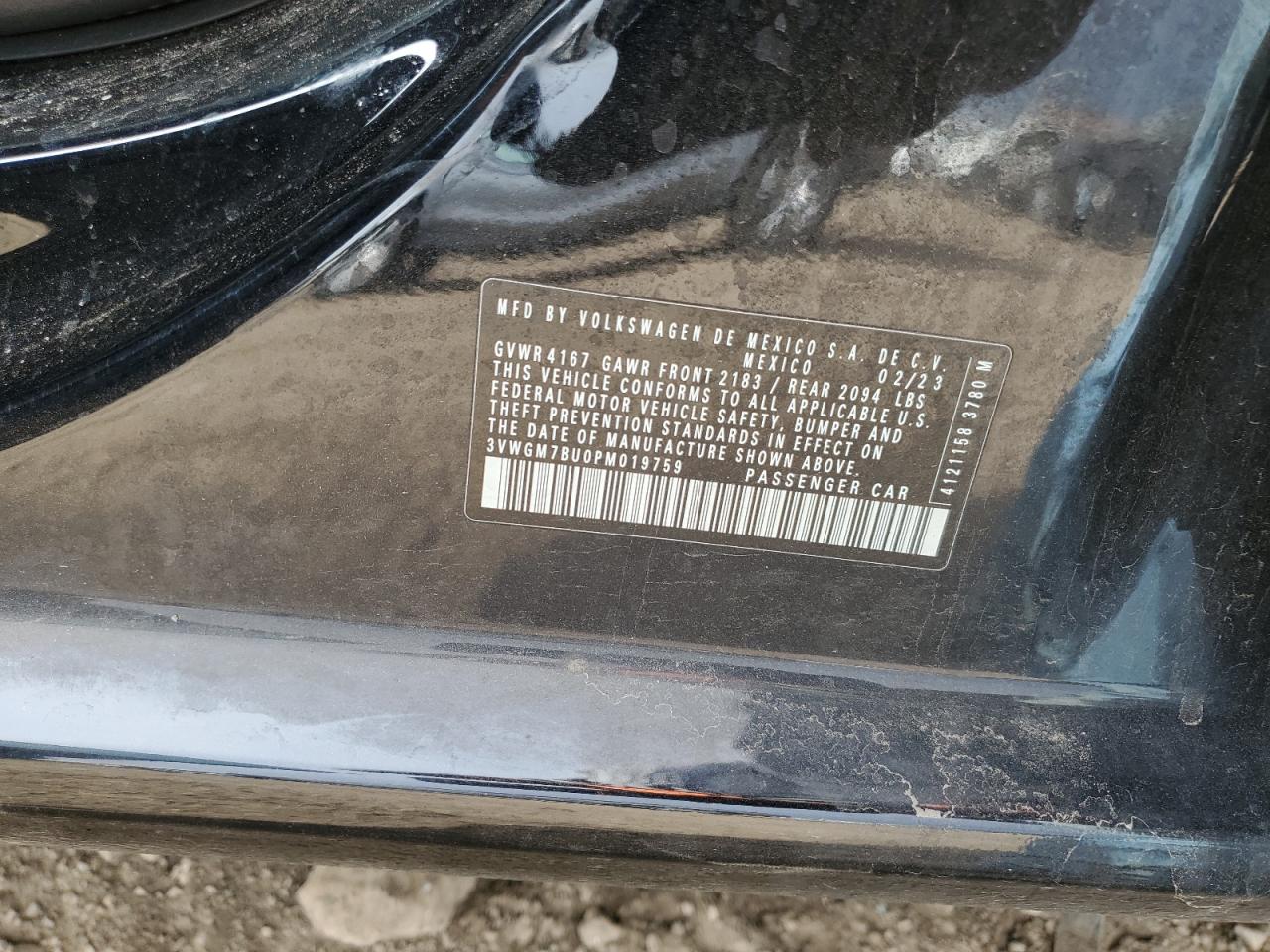 2023 VOLKSWAGEN JETTA SEL VIN:3VWGM7BU0PM019759