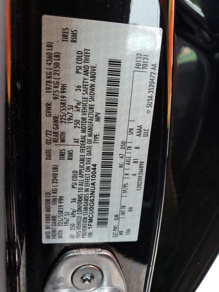 2022 FORD ESCAPE SE VIN:1FMCU0G63NUA10044