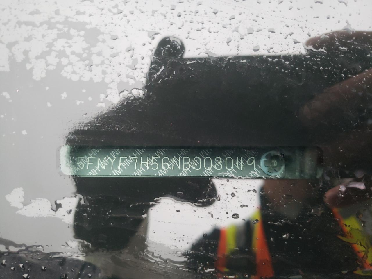 2022 HONDA PASSPORT EXL VIN:5FNYF7H56NB003049