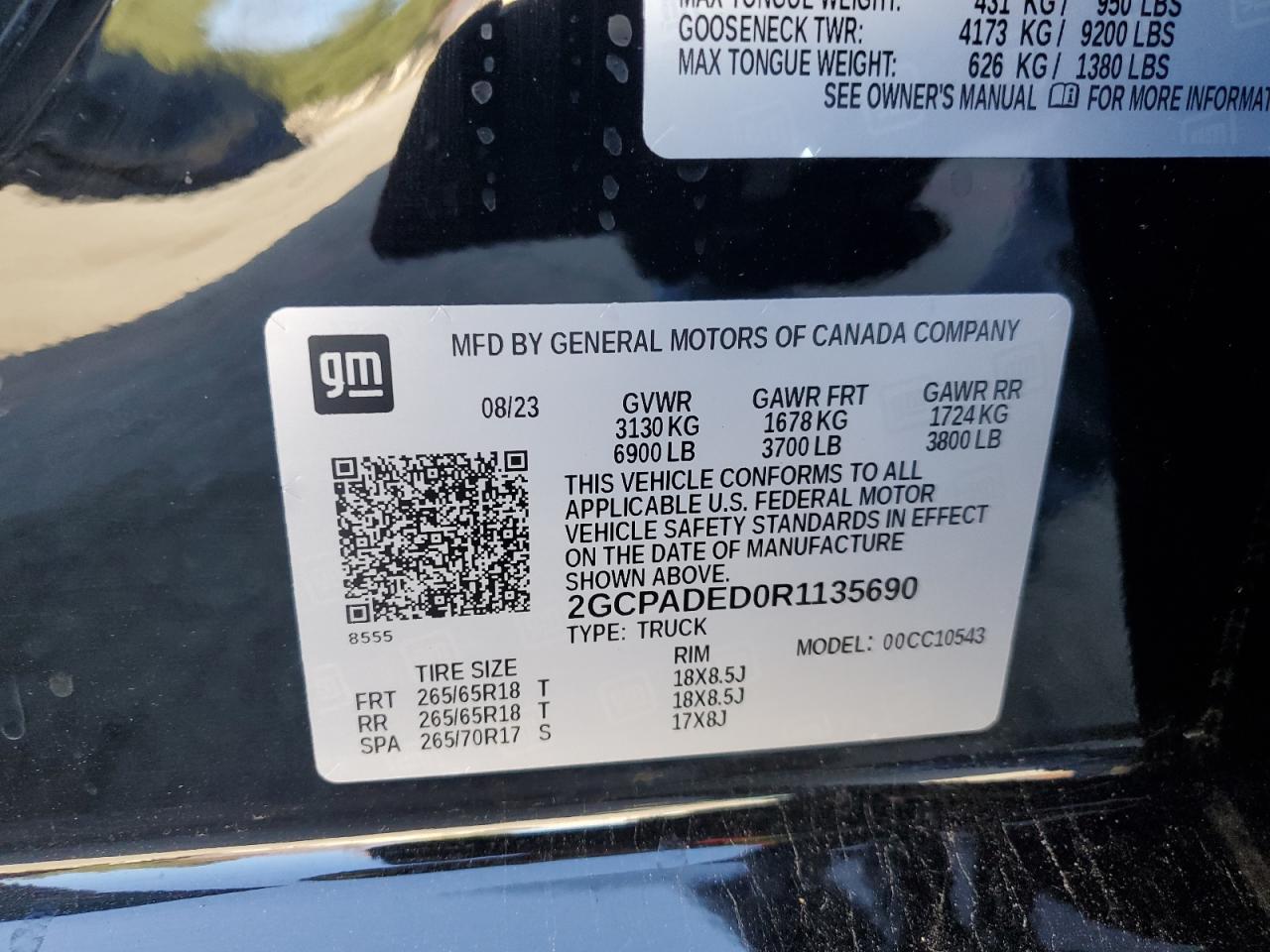 2024 CHEVROLET SILVERADO C1500 RST VIN:2GCPADED0R1135690