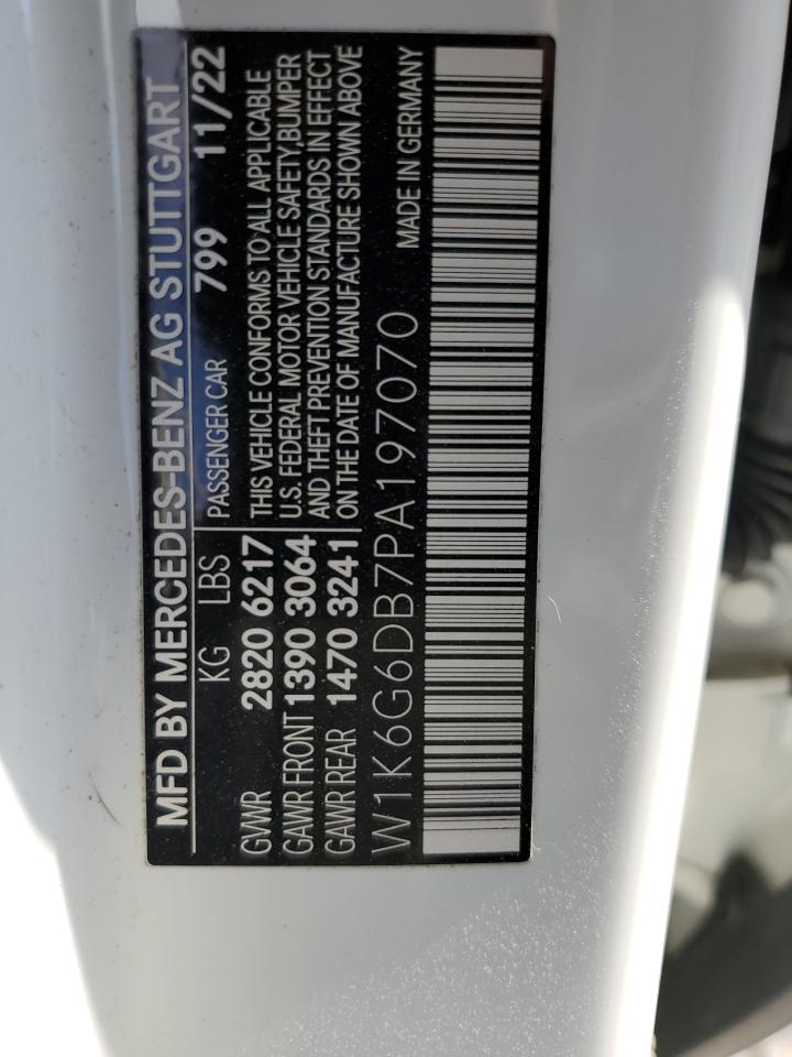 2023 MERCEDES-BENZ S 500 4MATIC VIN:W1K6G6DB7PA197070