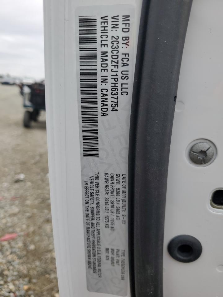 2023 DODGE CHALLENGER R/T SCAT PACK VIN:2C3CDZFJ1PH637754