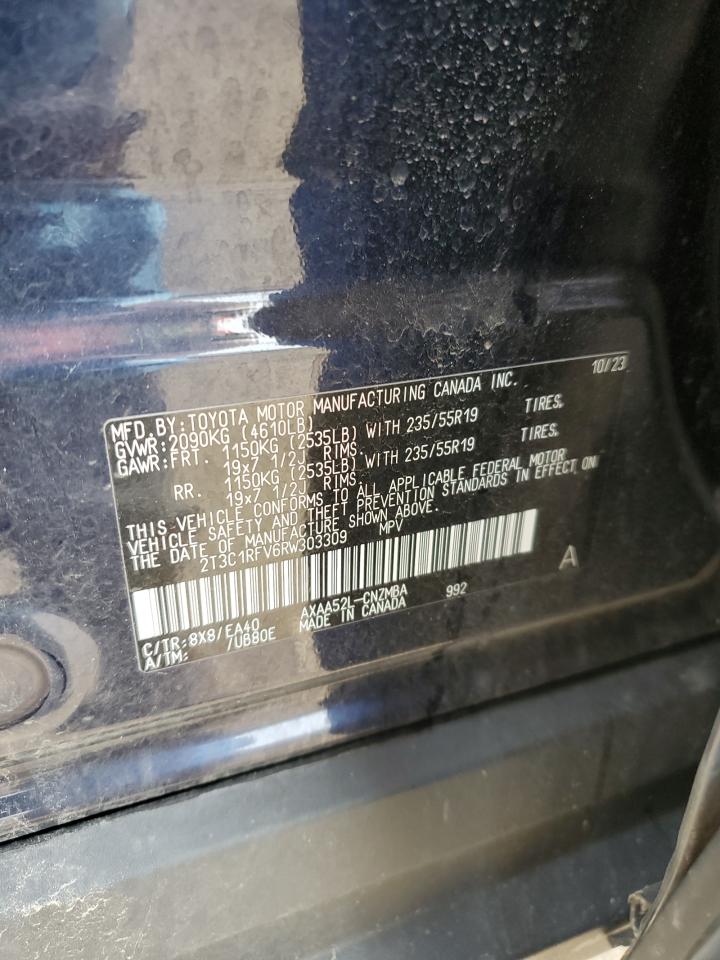 2024 TOYOTA RAV4 XLE PREMIUM VIN:2T3C1RFV6RW303309